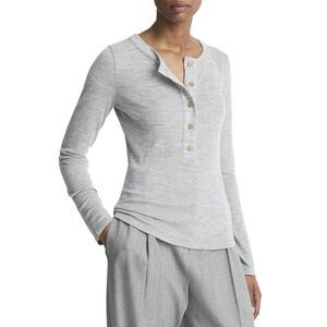 Vince Gray Long Sleeve Henley Top